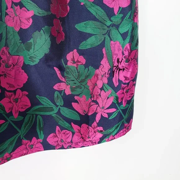 LULUS Absolutely Exquisite Navy Blue Floral Jacquard Mini Dress Size Large - Picture 4 of 10